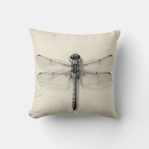 Dragonfly Metallic Detailed Vintage Entomological Cushion