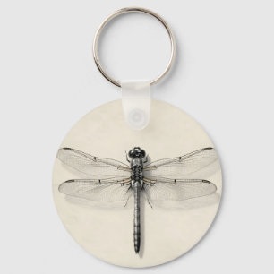 Dragonfly Metallic Detailed Vintage Entomological Key Ring