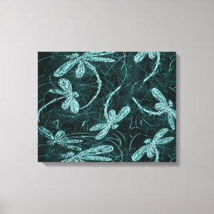Dragonfly Midnight Flit Stretched Canvas Print