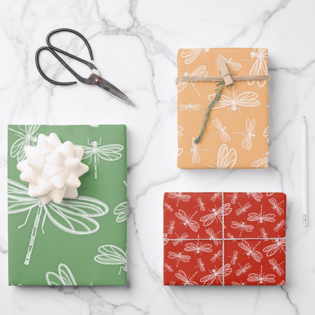 Dragonfly Minimal Wrapping Paper Sheet (Front)