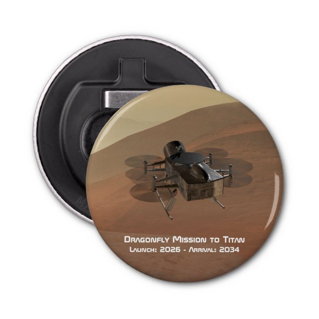 Dragonfly Mission to Titan Bottle Opener (Front)