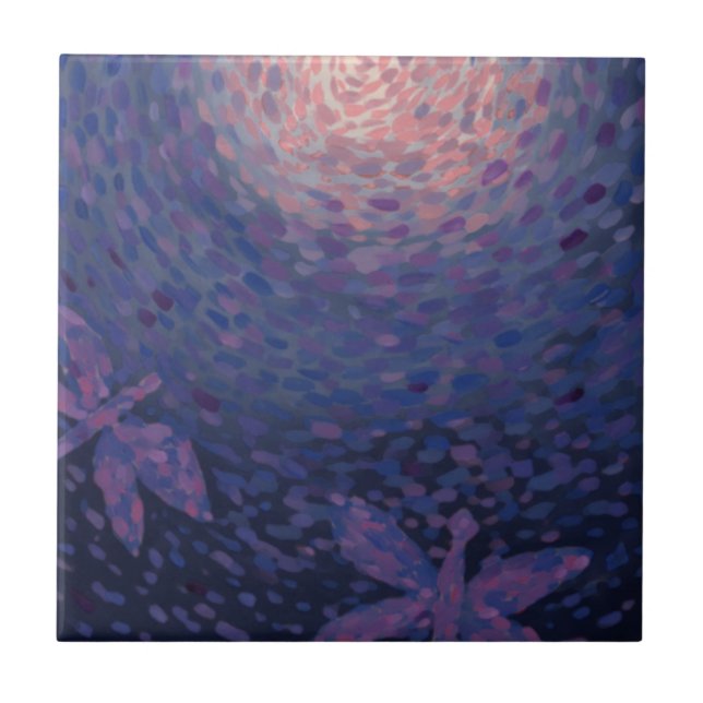 Dragonfly Moon Ceramic Tile (Front)