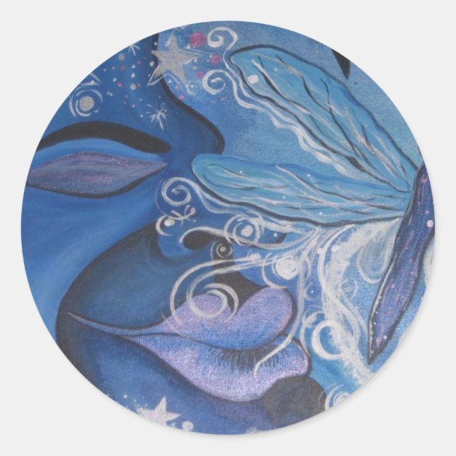 DrAgOnfLy MoOn Classic Round Sticker (Front)