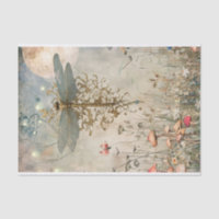 Dragonfly Moonlight in the Fairy Garden Decoupage