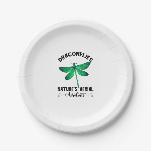 Dragonfly Nature Insect Nature's Aerial Acrobat Dr Paper Plate (Front)