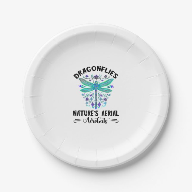 Dragonfly Nature Insect Nature's Aerial Acrobat Dr Paper Plate (Front)