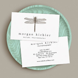 Dragonfly Nature Professional White Business Card