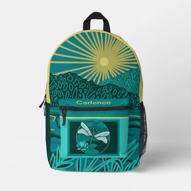 Dragonfly Nature Theme Print Cut Sew Backpack (Front)