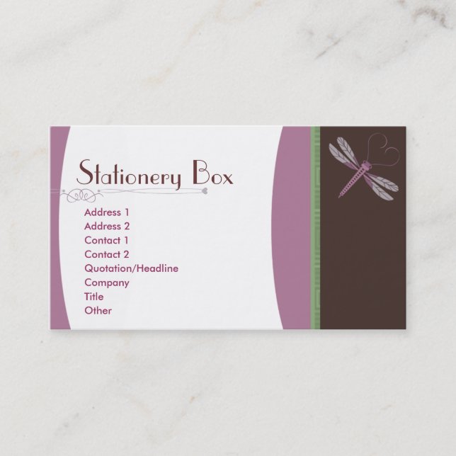 Dragonfly 'Neopolitan' Business Card (Front)