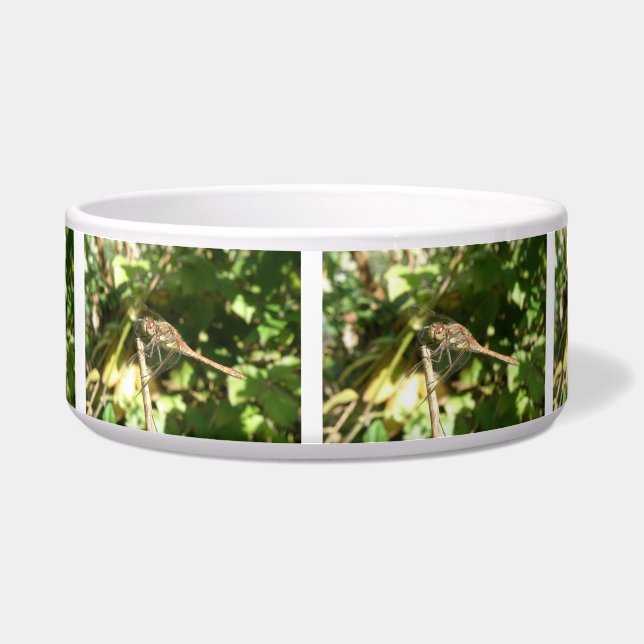 Dragonfly on a Twig Dog Bowl (Front)