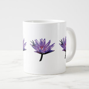 Dragonfly on Purple Water Lily Large Coffee Mug