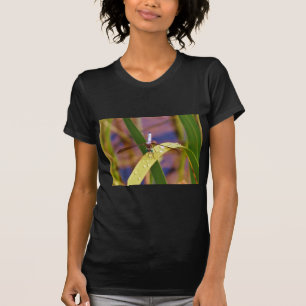 Dragonfly on raindrop leaf T-Shirt