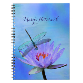 Dragonfly on Water Lily Notebook