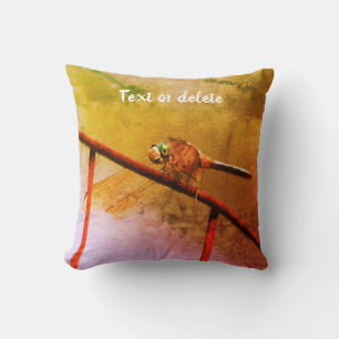 Dragonfly On Wire Fence Abstract Personalised Cushion