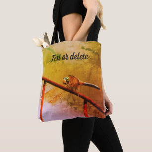 Dragonfly On Wire Fence Abstract Personalised Tote Bag