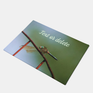 Dragonfly On Wire Fence Close Up Personalised Doormat