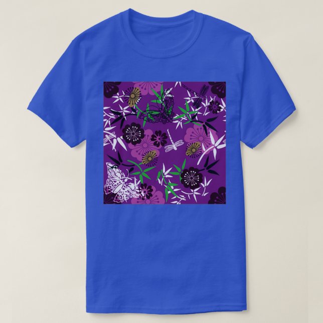 Dragonfly Origami 1009 Purple T-Shirt (Design Front)