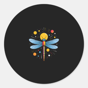 Dragonfly Painting Art Animal Abstract Graphic Dra Classic Round Sticker