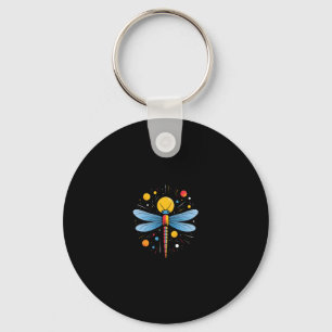 Dragonfly Painting Art Animal Abstract Graphic Dra Key Ring