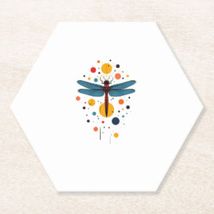 Dragonfly Painting Art Animal Abstract Graphic Dra Paper Coaster