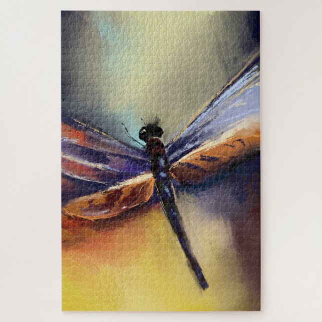 Dragonfly painting jigsaw puzzle (Vertical)
