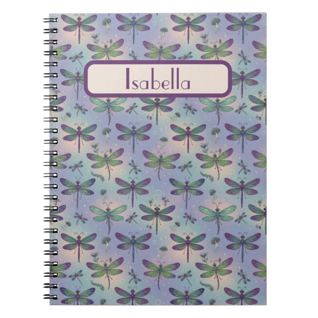 Dragonfly Pattern Personalized Notebook (Front)