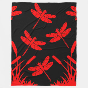 Dragonfly Patterned Decor Fleece Blanket