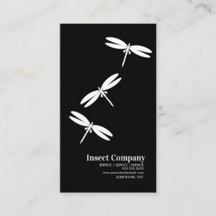 Dragonfly Pest Control  Company Logo Black White Business Card