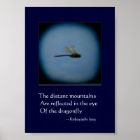 Dragonfly photo with haiku print poster