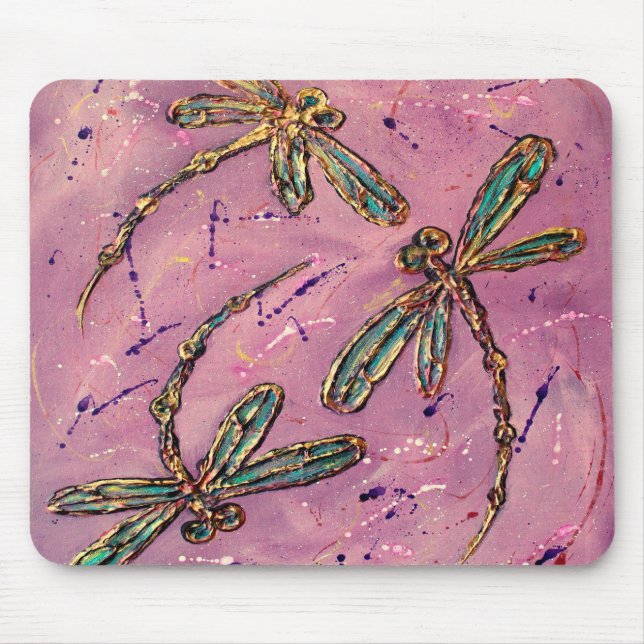 Dragonfly Pink Fizz Mouse Pad (Front)