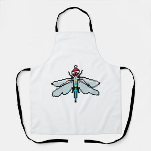 Dragonfly Pixelated Christmas - Funny Dragonfly Apron