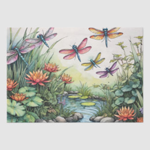 Dragonfly Pond Lili pads Dragonflies               Tissue Paper