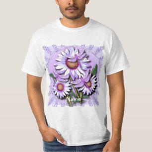 Dragonfly Purple Daisies flowers T-Shirt
