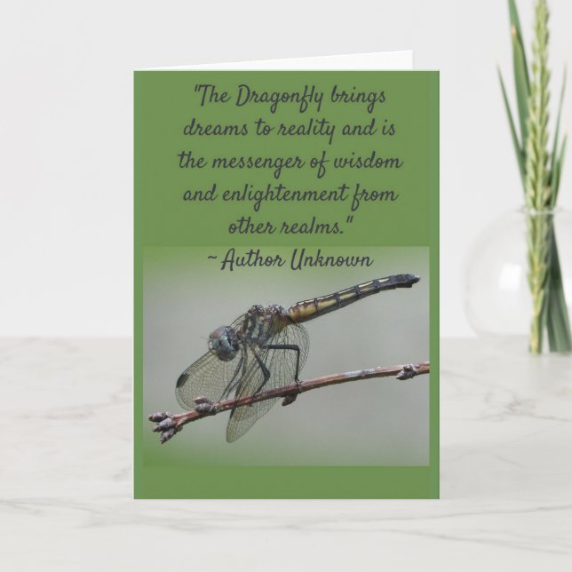 Dragonfly Quote Greeting Card 2, Blank Inside (Front)