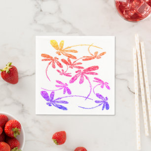 Dragonfly Rainbow Napkin