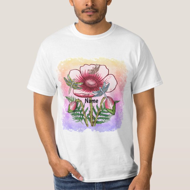 Dragonfly Red Poppy  T-Shirt (Front)