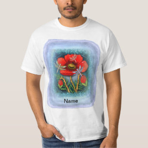Dragonfly red Poppy  T-Shirt