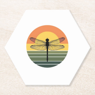 Dragonfly Retro (2) Paper Coaster