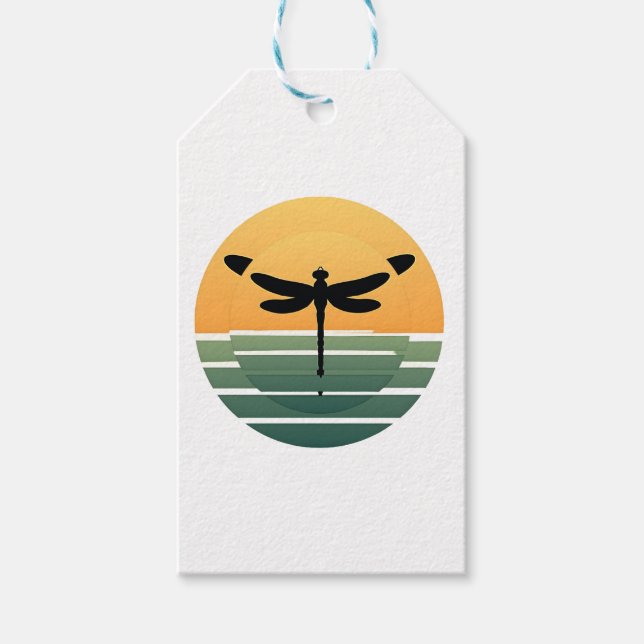 Dragonfly Retro (4) Gift Tags (Front)