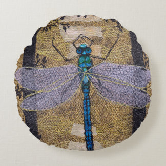 Dragonfly reversible  round cushion