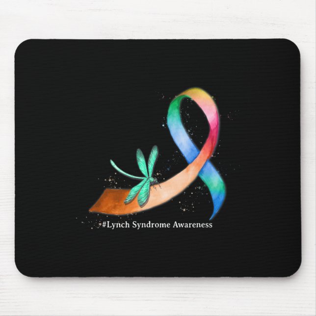 Dragonfly Ribbon Lynch Syndrome Awareness Gifts  Mouse Pad (Front)