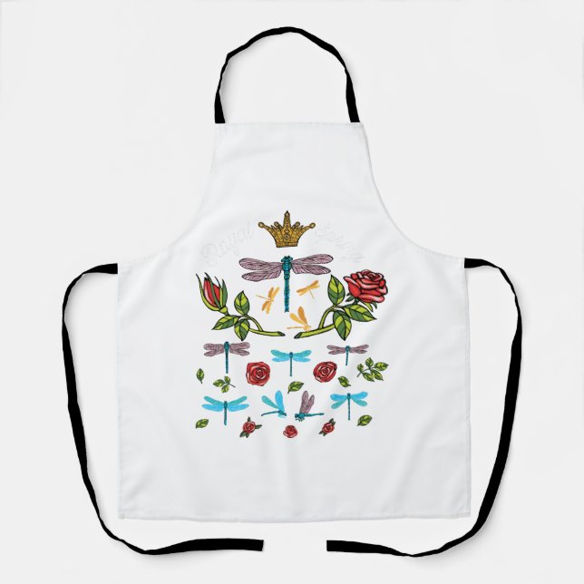 dragonfly roses flowers apron (Front)