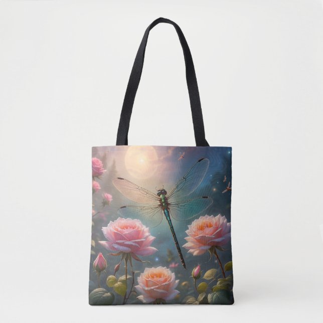 Dragonfly & Roses  Tote Bag (Front)