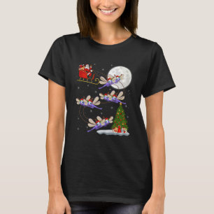 Dragonfly Santa Sleigh Flying Funny Magical Christ T-Shirt