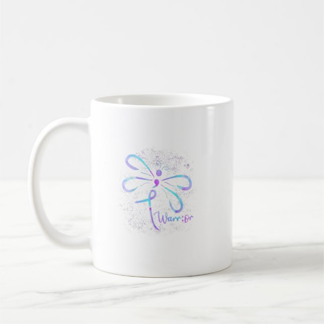 Dragonfly Semicolon Suicide Prevention Awareness O Coffee Mug (Left)