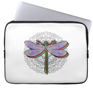 Dragonfly Shirt, Funny Lotus Flower Colourful Laptop Sleeve