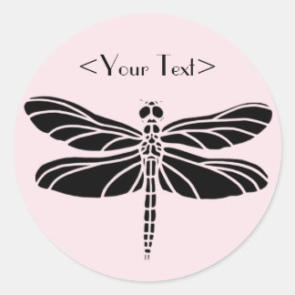 Dragonfly Silhouette Classic Round Sticker