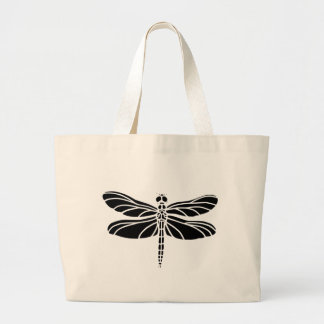 Dragonfly Silhouette Large Tote Bag
