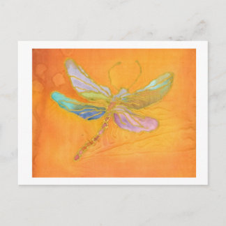 Dragonfly Silk painting Postcard