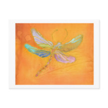 Dragonfly Silk painting Postcard